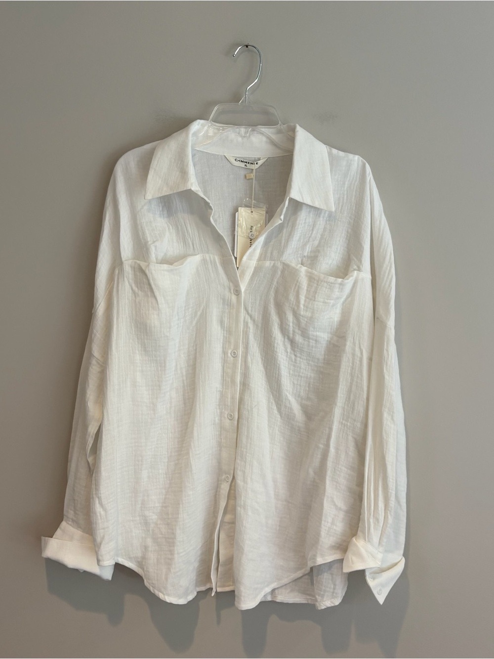 Commense White Casual Button-Down Shirt Size XL NWT